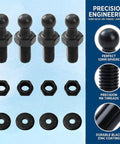 10mm Car Ball Stud Kit With Hardware Nuts 4 Pack For Your Ride 5/16-18 Thread 9/16 Inch Long Shank Gas Strut Stud Universal Fit Black Heavy Duty Automotive Mount End Fitting, black studs and nuts