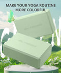 Premium Soft Foam Yoga Blocks For Pilates And Meditation Lightweight Odorless Cushioned Supports For Stretching Toning And Daily Fitness Killer Comfort Mint Green Two Pack on grassy background.