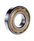 20313MB Spherical Barrel Roller Bearing With Brass Cage, Single Row Self-Aligning, Normal Clearance, Metric Size, 65mm Bore, 140mm Outer Diameter, 33mm Width, 2800rpm Max, Built For High Radial Shock Loads. Brass cage bearing in angled view.