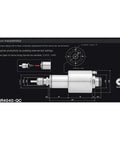 High Octane Nr4040aqc Water Cooled Spindle With Automatic Tool Changer dimensions diagram, showing external view and clamp details.