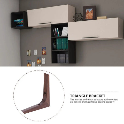 Built Like A Tank Walnut Wood Corner Shelf Brackets For Wall Mounted Displays heavy duty triangle bracket in corner support.