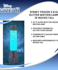 Disney Frozen 2 Elsa Glitter Lamp LED Light For Bedroom Desk Bedside Table 12 Inch Tall Official Disney Princess Collectible Lit Mood Light Sparkly Snow Queen Decor Accent For Home Decor And Room Essentials with iridescent glow