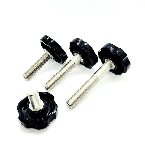 Heavy Duty 3/8 By 24 Fine Thread Thumb Screws With Black Round Knurled Knobs And Lock Tight Ergonomic Grip 304 Stainless Steel Clamping Bolts For Router Tables And Shop Jigs Zero Sweat Adjustments 2 Pack