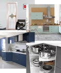 Modern kitchen with 170 Degree Soft Close Cabinet Hinges With Adjustable Lazy Susan in corner cabinets for easy access and full opening.