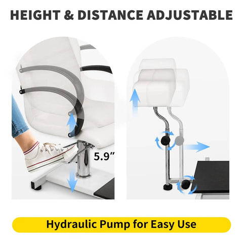 Pro Grade Hydraulic Lift Spa Pedicure Chair With Deep Soak Bubble Massage Footbath Top Shelf Salon Setup Zero Grind Cleanup Slick Contour Cushions For Prime Relax Mode White