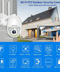 Outdoor WiFi Security Camera System With Around The Clock Recording, Spotlight Color Night Vision, Motion Tracking And Alerts