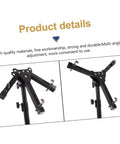 Rock Solid 12 Inch Adjustable Folding Drum Rack With Black Snare Stand And Smooth Height Adjustments For All Percussion Gear showing adjustable multi-angle base.