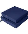 Waterproof Outdoor Chair Cushions 19 x 19 x 3 Inches Set Of 2 With Handles And Adjustable Straps Blue Built To Last And Fade Resistant