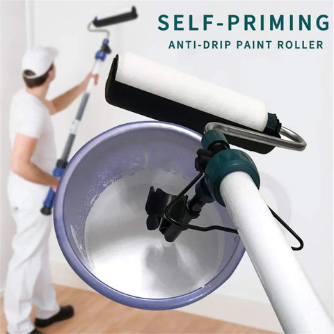 Top Notch Storage Injection Paint Roller Set With Built In Pipette For A Slick No Mess Polyurethane Finish Includes Four Heavy Duty Decorative Cylinders Perfect For Any Weekend Warrior Project in use with self-priming feature.