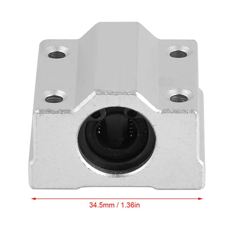 Heavy Duty SCS8UU Linear Ball Bearing Blocks 4 Pack For CNC Routers And 3D Printers With 8Mm Bore, aluminum block with black bearing.