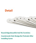 Close-up of 4 Pack Flat Mending Plate For Wood Stainless Steel Straight Brackets 200mm length, displaying round edge design with six screw holes.