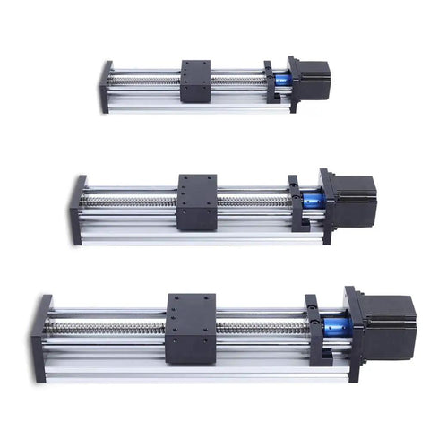 High Precision Linear Rail Stage With 100mm 200mm 300mm Travel Square Rails Mini Slide Table And NEMA 23 Stepper Motor for CNC Router