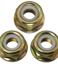 3 Pack M10 1.25 Left Hand Thread Collar Flange Nut Set For Pivotrim String Trimmer Lawn Mower Gear Head Blade Case Accessories Direct Replacement Self Lock Nut DIY Ready