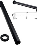 Slick Matte Black Shower Kit With 10 Inch Shower Head And Thermostatic Valve Wall Or Ceiling Mount black shower arm with dimensions.