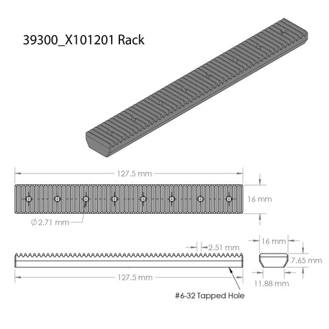 Rack And Pinion Linear Slide Pack For Robots And Vehicles, Turn Rotational Motion Into Smooth Linear Drive, TETRIX MAX Compatible Robotic Building Elements, Ideal For Forklift, Conveyor, Sorter Add Ons And Hobby Robot Projects, 127.5 mm rack