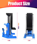 Professional Grade Twenty Ton Bottle Jack Low Profile Toe Lift Hydraulic Pump dimensions displayed side by side, measuring 11.4 in and 8.2 in.