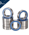 Front view: HiPicco 6701-2RS deep groove ball bearings, 12x18x4 mm, chrome steel with blue seals, 10 pcs
