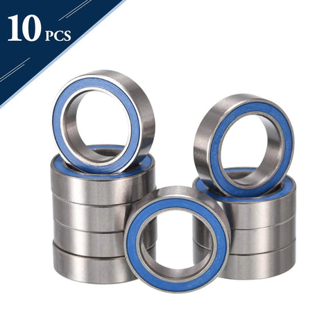 Front view: HiPicco 6701-2RS deep groove ball bearings, 12x18x4 mm, chrome steel with blue seals, 10 pcs