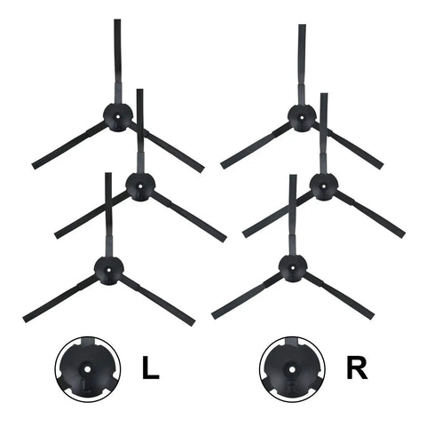 All In One Vacuum Filter Kit Replacement For ILIFE Robotic Vacuums V3 V3S V5 V5s Pro - 6 side brushes shown in black