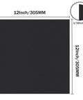 Front view of black anodized aluminum sheet, 12 x 12 in, 0.8 mm thick, engraving blank