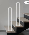 Heavy Duty U Shape Stair Handrail With Steel Wall Mount Brackets For Indoor Steps Featuring Light Baked Enamel Finish and Legit Sturdy Tube Grip.