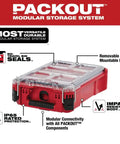 Packout 5-Compartment Small Parts Organizer With IP65 Weather Seal, Built Tough And Red Storage Tray For Nuts Bolts Screws And Small Hardware