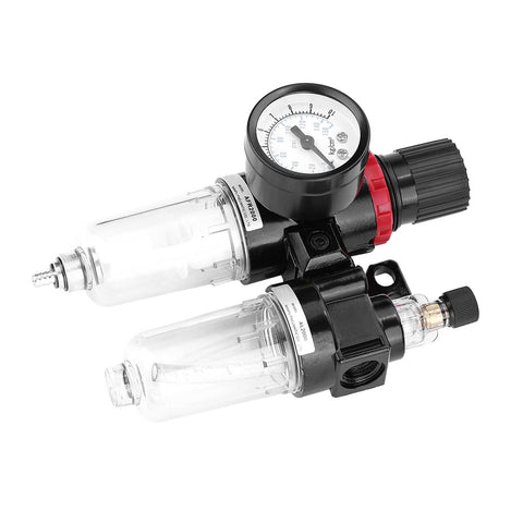 Pro Grade Air Compressor FRL Unit With Drain Valve G1/4 Thread Oil Water Separator aluminum and plastic design
