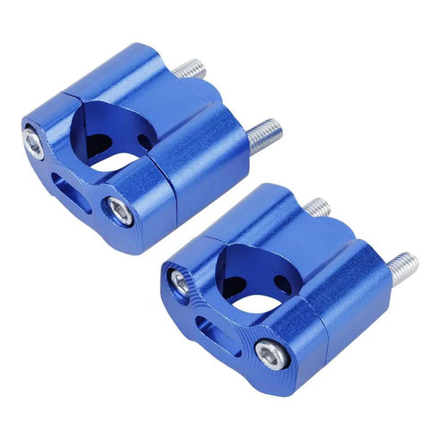 22mm And 28mm Handlebar Mount Clamps Riser Adapter CNC Aluminum Alloy Beefy Build Ultra Strong Durable Easy No Drill Installation Fits Most 22mm And 28mm Bars Blue Finish