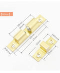 Double Ball Latch Tension Roller Catch for cabinets doors, 60mm pure copper construction, rust-resistant finish, hardware dimensions shown