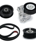 Mercedes-Benz Serpentine Belt Kit With Drive Belt Tensioner And Idler Pulley For ML350 ML550 C230 C300 C350 E350 S550 2006 2011