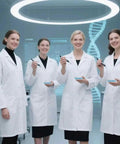 Women White Lab Coat For Medical Pros Pro Grade Long Sleeve Doctor Costume Style Button Closure Breathable Polyester