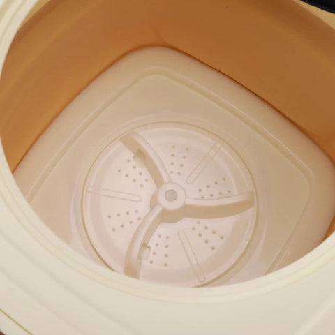 Inside view of the tub of Ultra Compact Portable Washing Machine 8.5 Liter Foldable Mini Laundry Tub for Delicate Baby Clothes.