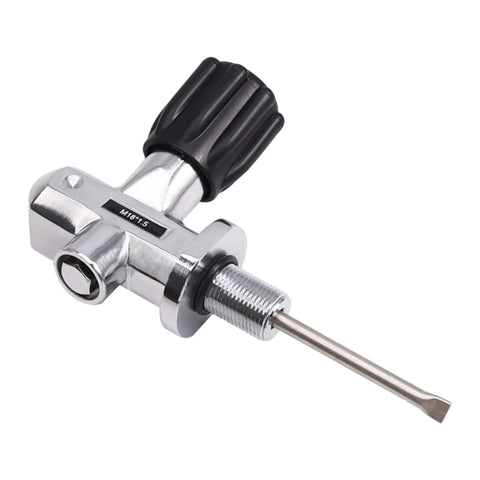 High-Flow Scuba Tank Valve With M18x1.5 Thread For DIN And Yoke Regulators, 4500 PSI And 300 BAR Service Pressure, Copper Construction