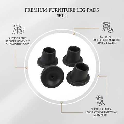 Press On Rubber Foot Pads For Furniture Legs Set Of 4 No Slip Replacement Tips For Chairs Tables Stools Indoors Protect Floors