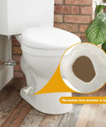 Slick White Ceramic Bird Toilet Bolt Covers Hiding Exposed Flange Nuts Zero Stress Install with 2cm hole in bathroom.