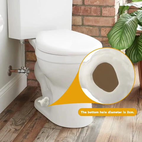Slick White Ceramic Bird Toilet Bolt Covers Hiding Exposed Flange Nuts Zero Stress Install with 2cm hole in bathroom.