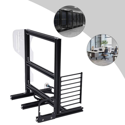 Open Air PC Case Frame For DIY Builds, Space Saving Design With Rapid Heat Dissipation Black in a creative rig setup