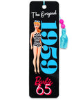 Six Bookmark Page Markers Tassel Set For Readers with vintage doll design, blue tassel, and bold text on black background