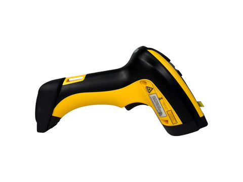 Side view of Wireless Barcode Scanner PM9501 DHP910RB with ergonomic handheld design and rugged build