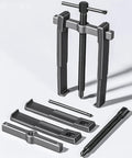 Heavy Duty Adjustable Bearing Puller And Two Jaw Gear Splitter Crafted From Solid Carbon Steel with components arranged neatly.