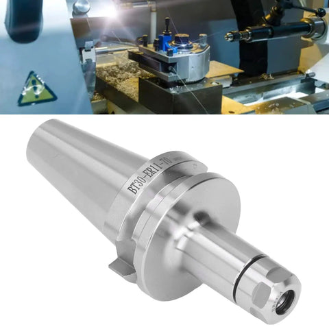 Top Notch Precision Collet Chuck Tool Holder Set 0.005mm For CNC Milling displayed with lathe machine setup