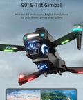 1080P HD Foldable Drone With Gesture Control Remote hovering in sky, 90° E-tilt gimbal, dual camera view for real-time capture.