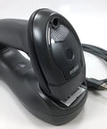LI4278 Wireless Bluetooth Barcode Scanner with docking cradle and USB cables for retail and warehouse use, front view.