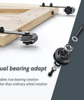 6Ft Sliding Barn Door Hardware Kit With Track showing dual bearing and black finish for smooth quiet operation
