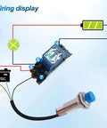 Inductive Proximity Sensor Switch With 8mm Sensing Distance M18 Cylinder, 5V DC, wiring display for 3-wire cable connection