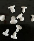 Silicone Rubber Hole Caps Solid T Type Plugs Kit 2.5mm 3mm 3.5mm 4mm O Ring Seals Assorted Set For Pipelines And Industrial Equipment Leak-Proof High Temperature Resistant Anti Aging Alkali Resistant 10 20 50 100 Piece Options white silicone T type plugs on black background