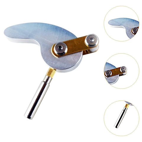 Close-up of Woideklu Electric Wood Strip Bender For Smooth Model Boat Hulls adjustable brass groove heating tool.