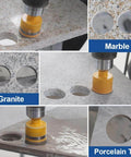 5-piece Dry Diamond Core Drill Bit set, 6mm, triangle shank, vacuum brazed for concrete, granite, marble, porcelain tile