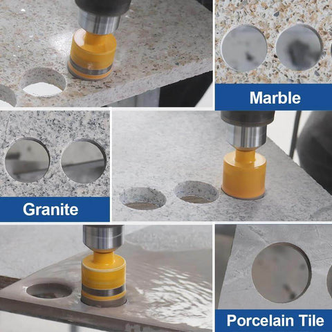 5-piece Dry Diamond Core Drill Bit set, 6mm, triangle shank, vacuum brazed for concrete, granite, marble, porcelain tile