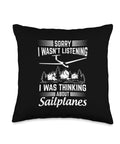 Soaring Sailplane Pilot Throw Pillow For Aviation Enthusiasts And Glider Lovers Decor with sailplane and quote design